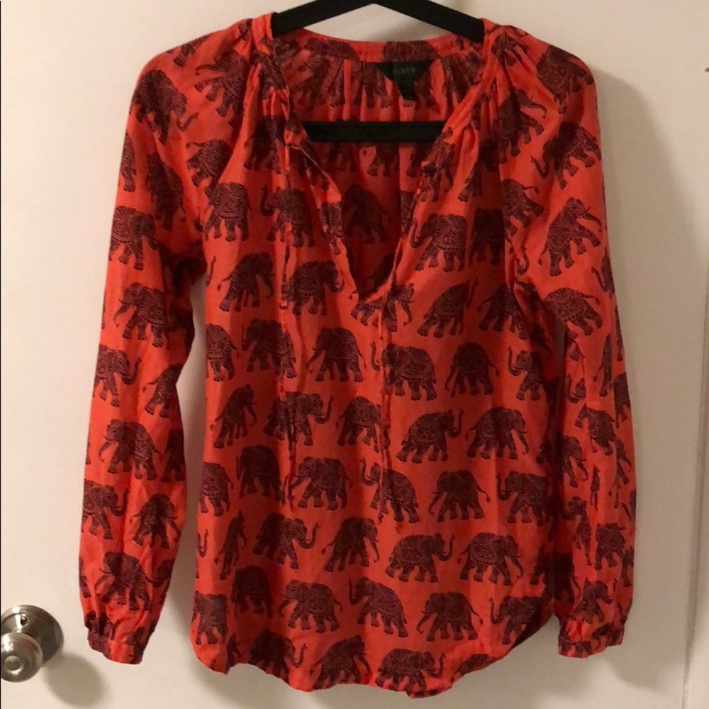 J Crew Elephant Blouse